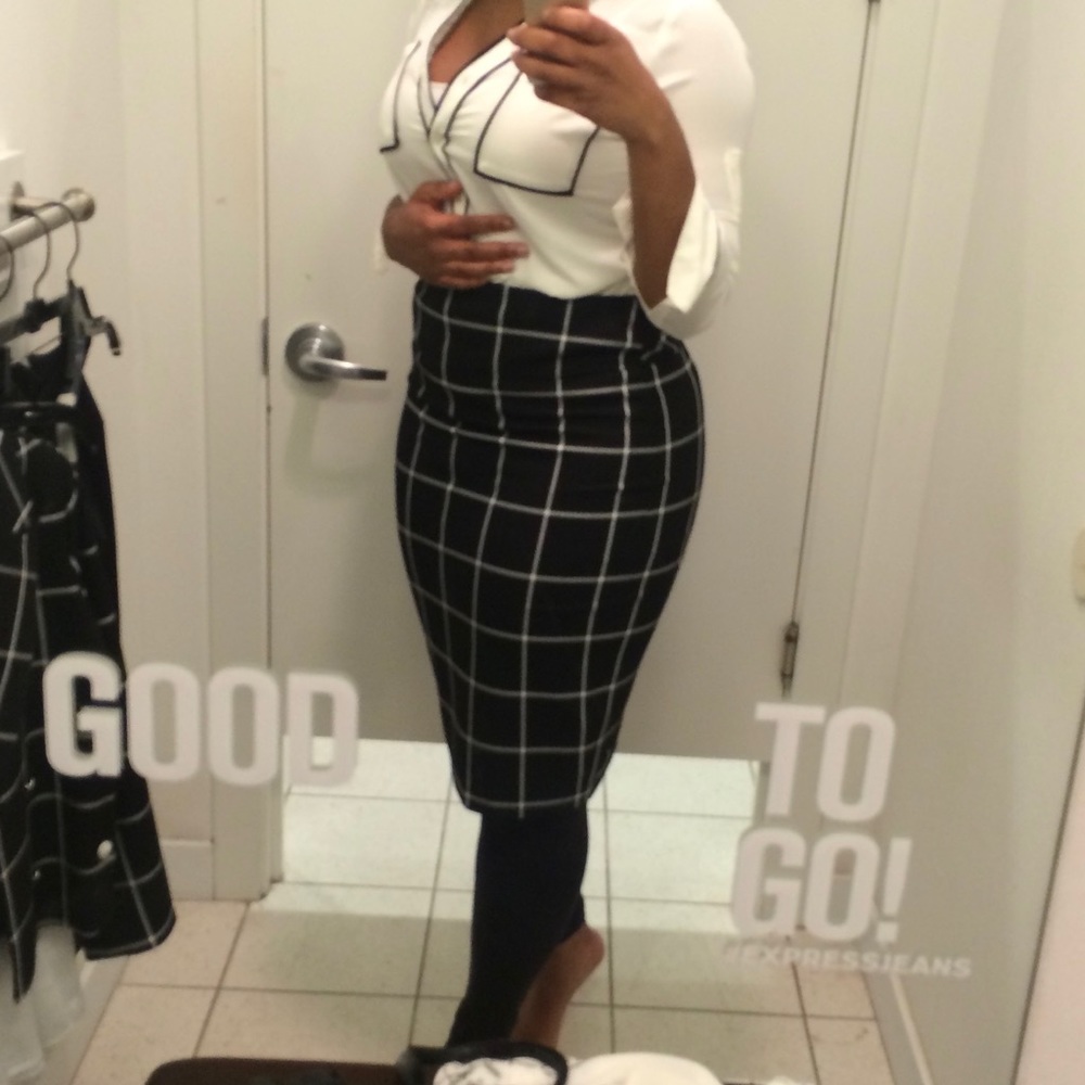 High Waist Midi Pencil Skirt